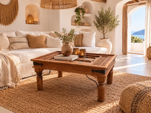 Wunderschöner authentischer indischer Couchtisch/Tortisch – Boho & Ibiza Stil