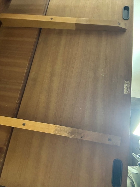 Vintage Scandinavian Teak Dining Table 1970s – 2 Integrated Extensions – Wood (photo 11 of 12)