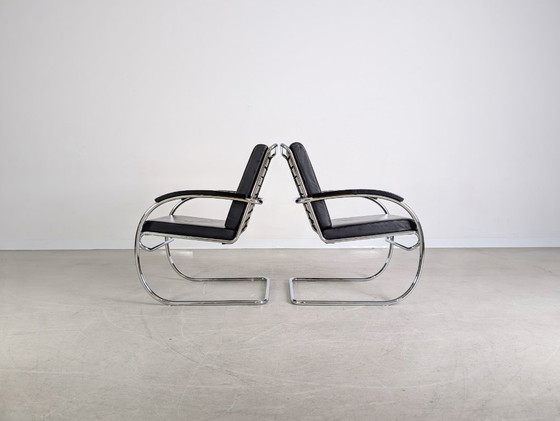 Image 1 of 2x Sillón KS 46 Midcentury Thonet Anton Lorenz Cuero negro