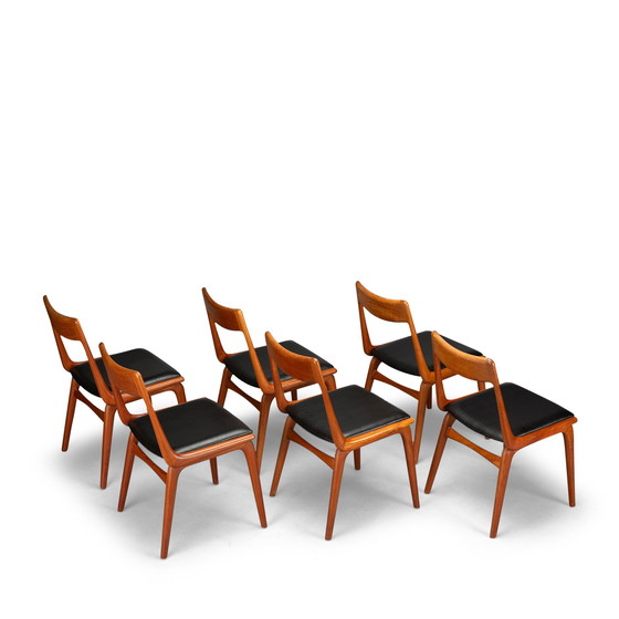 Image 1 of Design danois Chaises Boomerang Modèle 370 par Erik Christensen pour Slagelse Mobelvaerk, Lot de 6