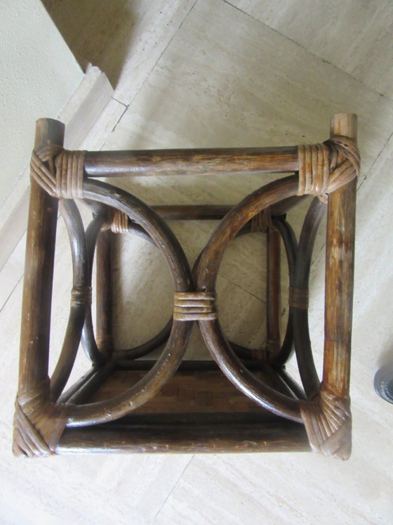 Image 1 of Vintage Rattan/Bamboo Side Table