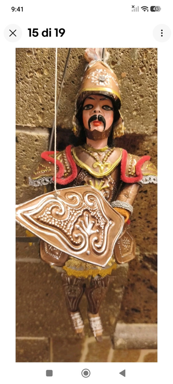 Marionnette sicilienne vintage, 44 cm, armure en laiton, pour cérémonie d'honneur – Objets déco, Metal (photo 11 of 15)