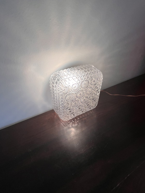 Image 1 of Floral Glass Ceiling Lamp 1970s