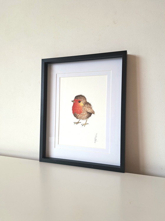 Original Robin Watercolor Painting | Including Frame – Paintings & Drawings, Paper (photo 2 of 5)