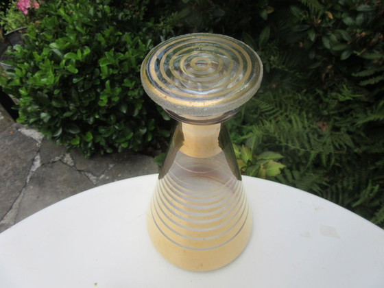 Image 1 of Caraffa/decanter in vetro Boom, trasparente, color oro, stile art déco, ref. 110726