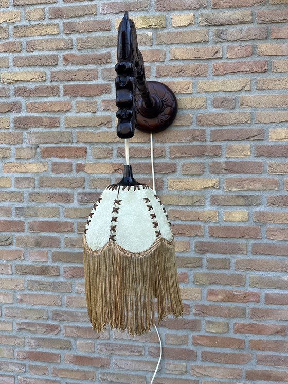 Image 1 of Lámpara antigua china de caoba con forma de dragón (1920-1930)