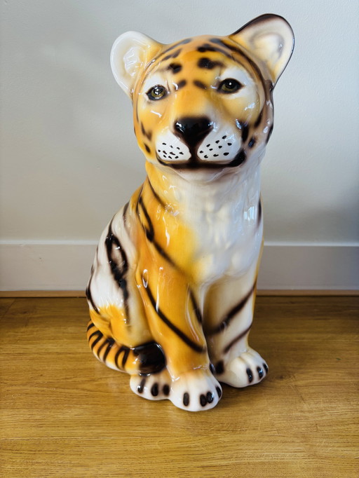 Vintage Tiger Cub aus Porzellan