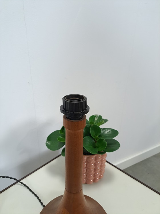 Image 1 of Teak wood lamp base vintage