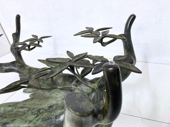 Image 1 of Table basse Willy Daro Bonsai, style Hollywood Regency des années 1970, provenant de Belgique