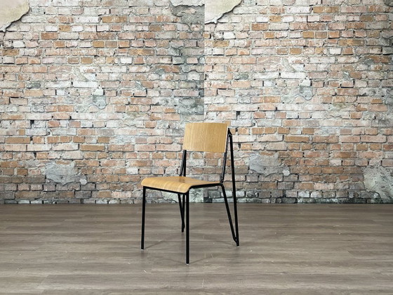 HAY Petit Standard Set van 6 - Hout/Zwart | Daniel Rybakken, Eetkamerstoelen, Metaal, Beige (foto 4 van 15)