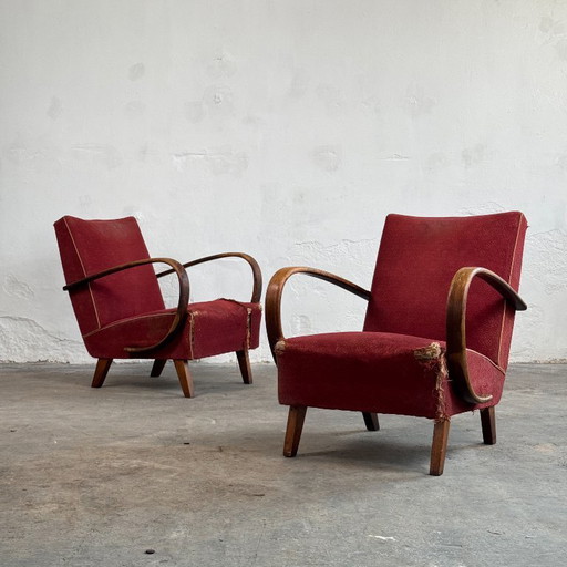 Pair of Jindřich Halabala Type C Armchairs for UP Závody, 1930s — Czechoslovakian Art Deco