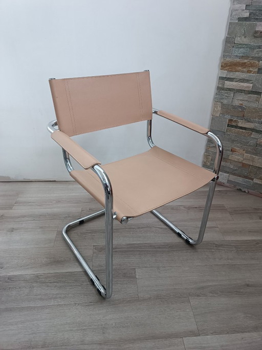 Cantilever Armchair Bauhaus Italy 1980s – fauteuils, Metal, Leather