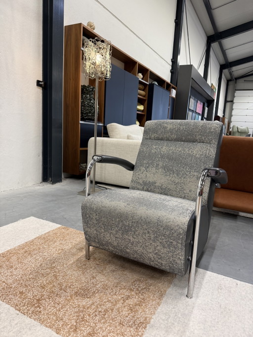 Leolux Scylla Hoog fauteuil memory stof grijs