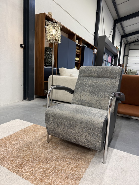 Image 1 of Leolux Scylla Hoog fauteuil memory stof grijs