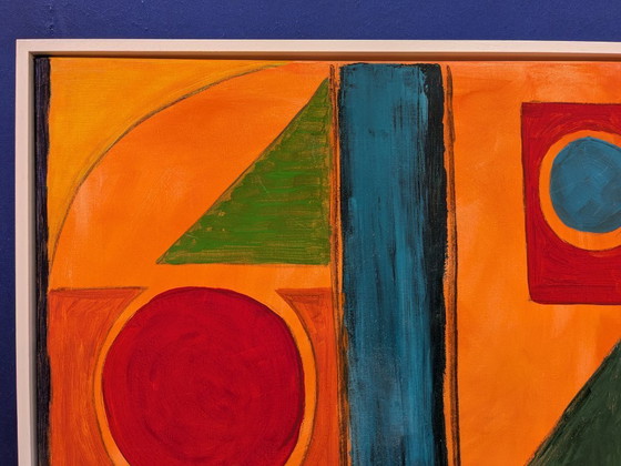 Image 1 of ABSTRAKT NACH REIHER ST IVES ORIGINAL ACRYL GEMÄLDE NIGEL WATERS GERAHMT