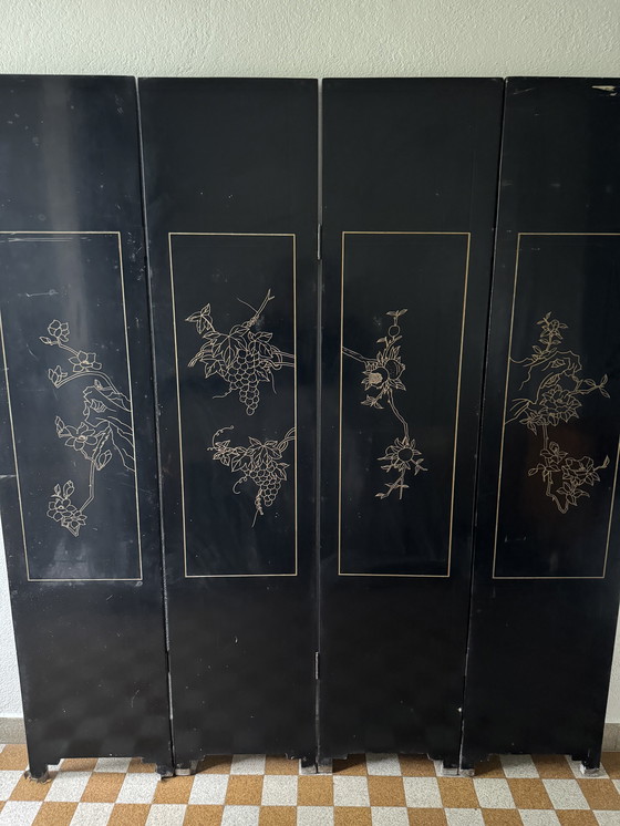 Image 1 of Biombo chino antiguo lacado de Coromandel