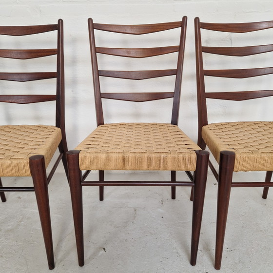 4 Vintage eetkamerstoelen naar Cees Braakman SB09 met nieuw papercord – Rattan, Wood (photo 3 of 6)