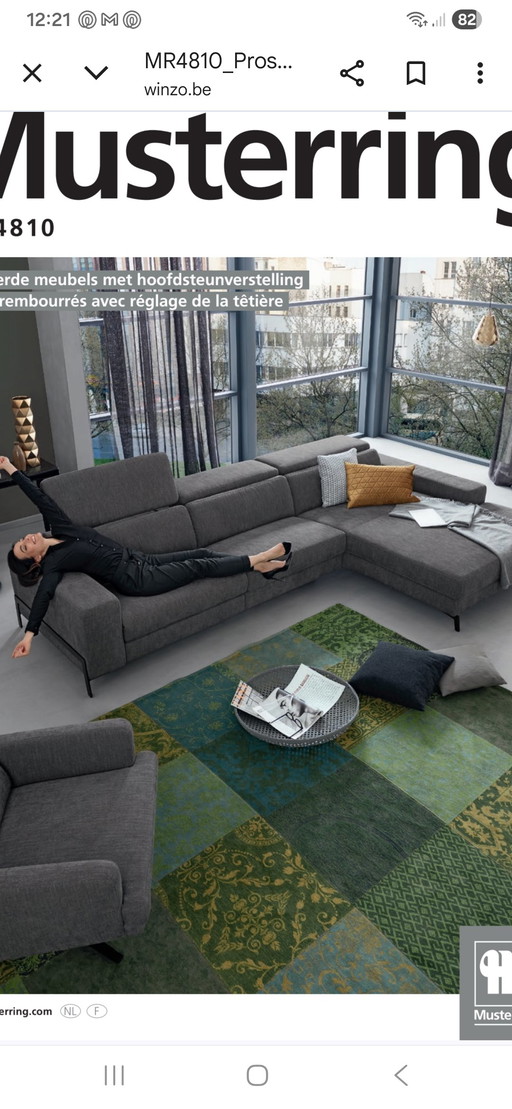 Musterring relax banco eléctrico con sillón largo