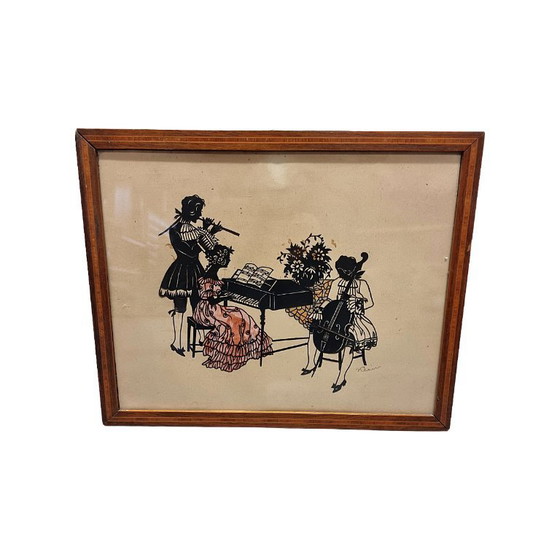 Image 1 of Art Deco silhouette knipsels gesigneerd Klein, jaren 20/30