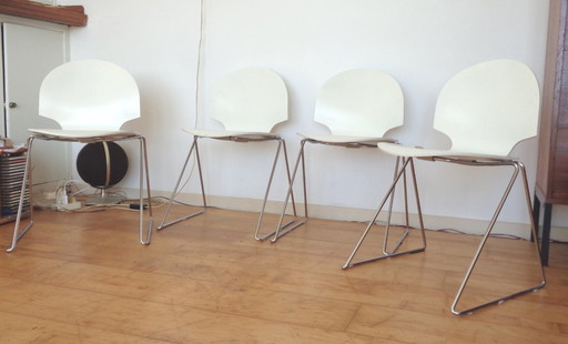 4 Minsker dining chairs Fritz Hansen Denmark 1986