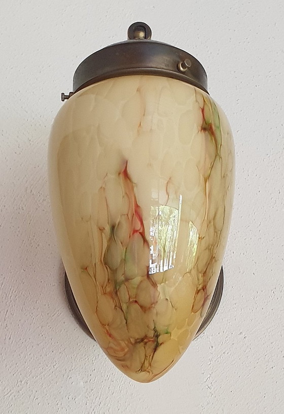 Image 1 of Art-Deco-Wandleuchte aus Opalglas
