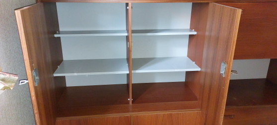 Bellissimo mobile/credenza a muro vintage in teak (anni '60, stile danese) – Credenze alte, Wood (photo 5 of 5)