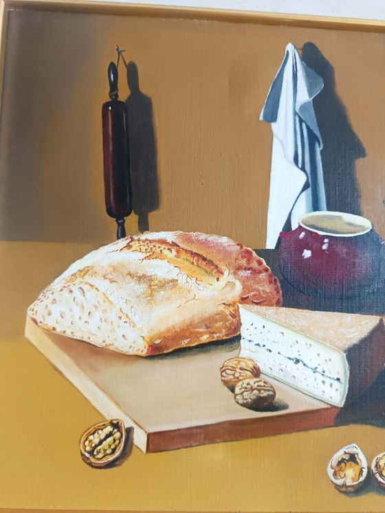 Image 1 of Oil on canvas still life signed Frechin