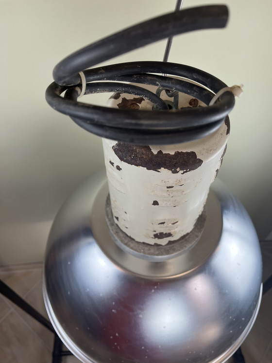 Image 1 of Rare Osram HQL industrial pendant light with large aluminum reflector, 53cm