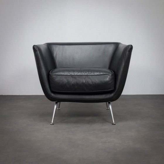 Image 1 of Zeldzame leren fauteuil van Stefan Steenkist voor Young International, Nederland, jaren 90.