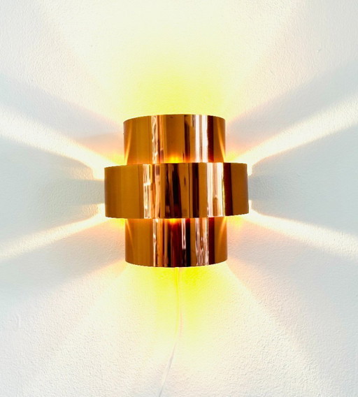 Brass wall lamp by Hans-Agne Jakobsson for Markaryd, Sweden, 1960s
