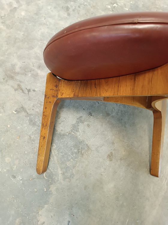 Image 1 of Sven Ellekaer for Christian Linneberg Danish tripod leather stool 