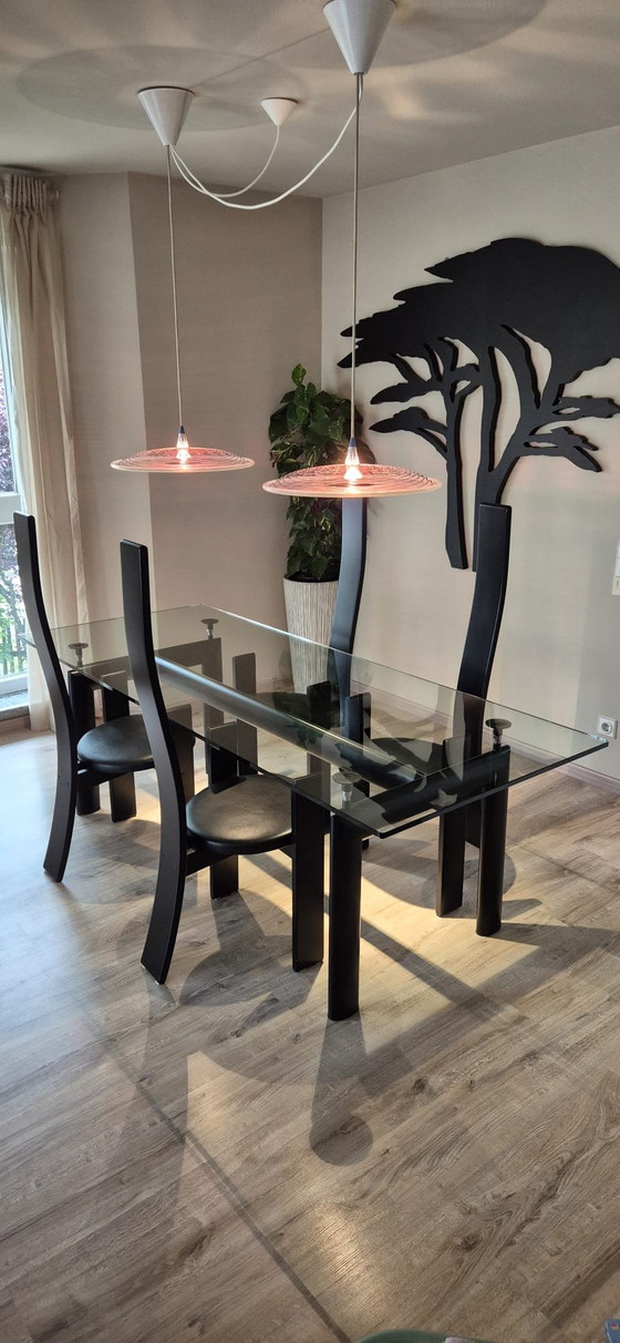 Image 1 of Set of 4 Original “Golem” Chairs by Vico Magistretti for Poggi – Black