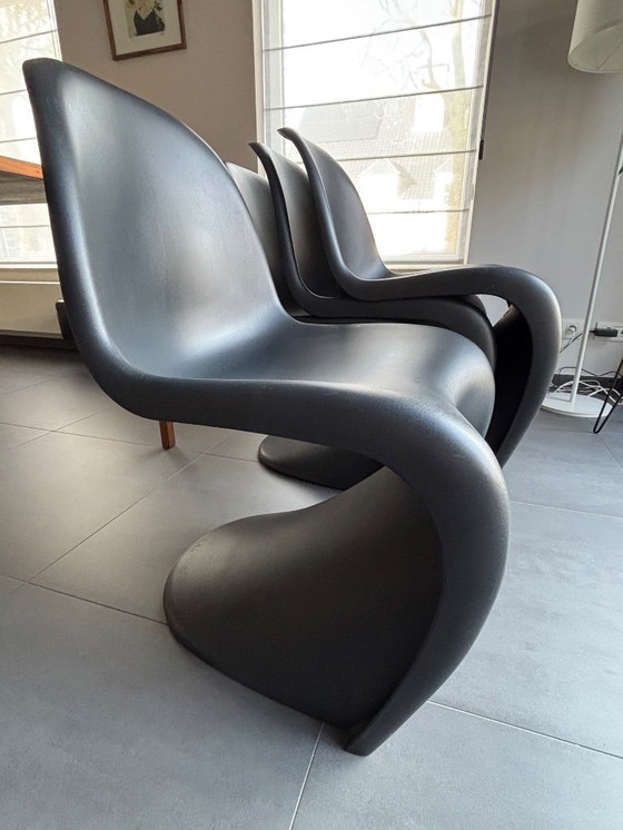 Image 1 of 4x Verner Panton Stuhl schwarz