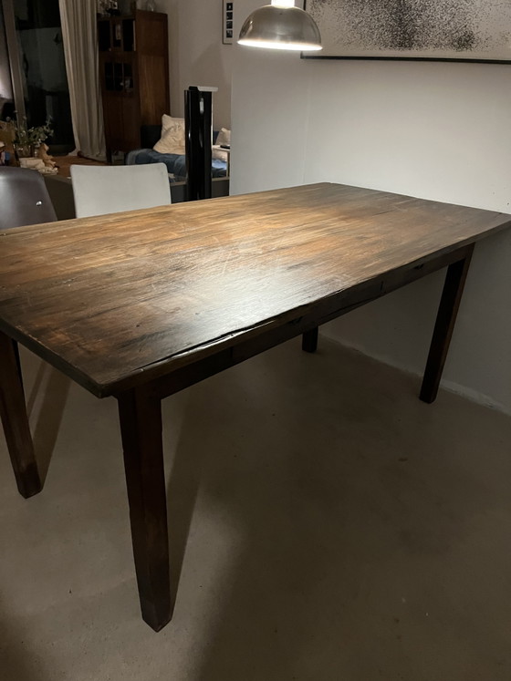 Alter französischer Küchentisch – Tische, Metall, Holz (photo 5 of 6)