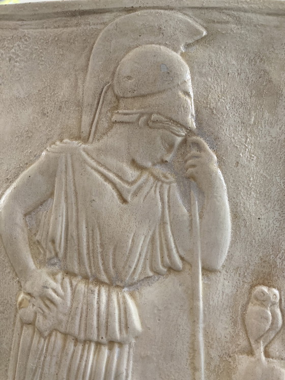 Image 1 of Bas-relief d'Athéna Minerve en deuil, copie en plâtre des années 1950