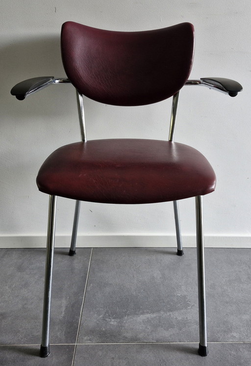 Mesa de comedor o silla de oficina De Wit cromada vintage