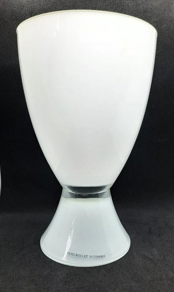 Image 1 of (W016) Vase Ritzenhoff Petit-Roulet blanc à motif abstrait