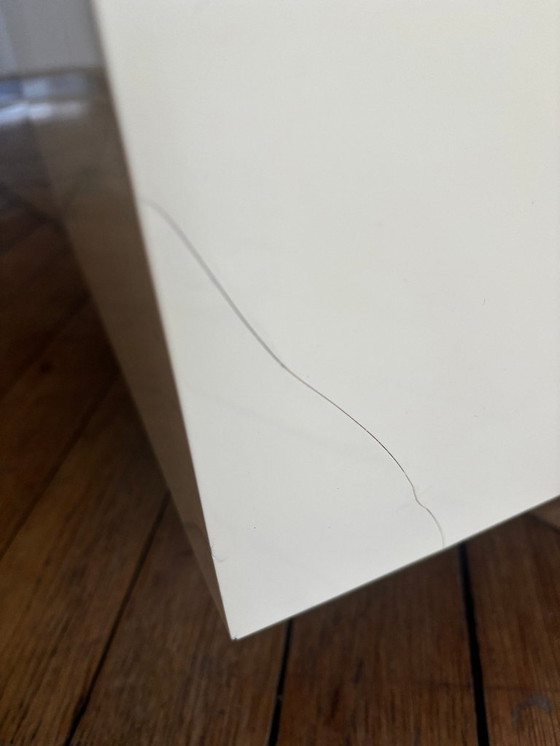 Image 1 of Duo of cream lacquer coffee table, end of sofa. 1970