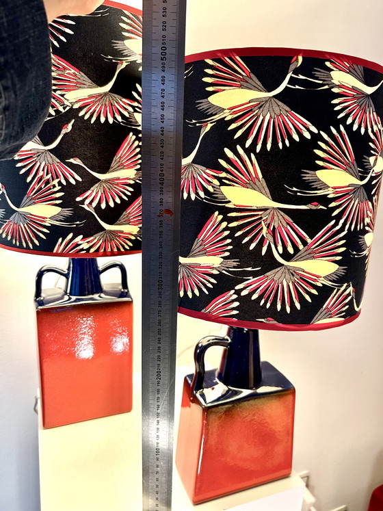 Image 1 of A pair of unique designer lamps by Walter Brecht - West German Pottery