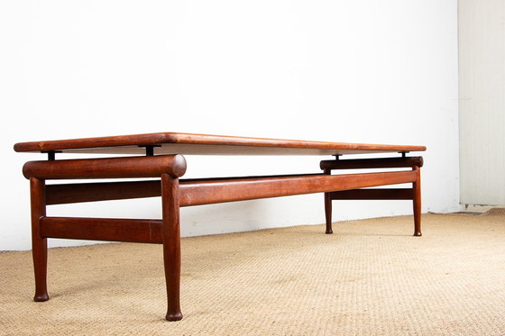 Image 1 of Mesa de centro o banco de entrada muy grande de teca danesa por Borge Mogensen para Soborg mobelfabrik.