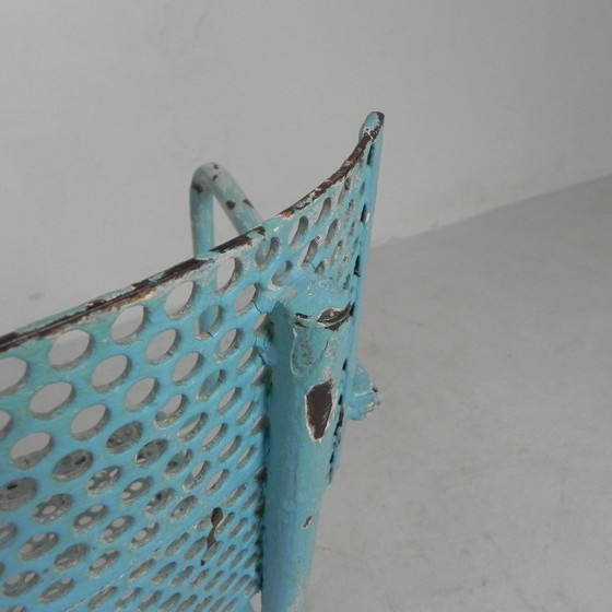 Image 1 of Juego de 2 sillas de jardín industriales de acero con reposabrazos, década de 1950.
