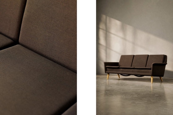 Mid-Century Danish Modern Brown 3-Seater Sofa by Folke Ohlsson for Fritz Hansen, 1960s – 3-5 seaters, Textile (photo 4 of 22)