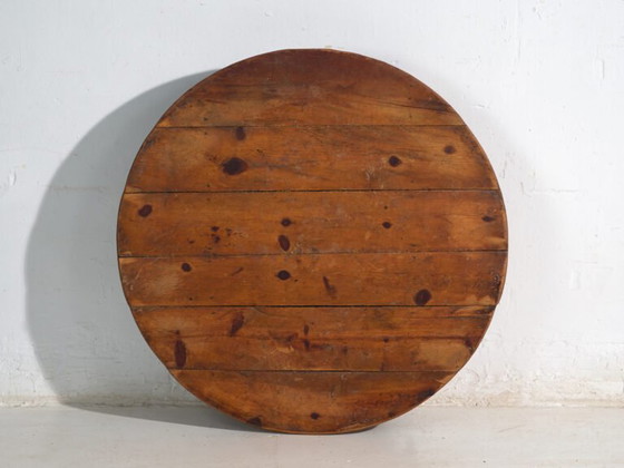 Tavolino basso rotondo antico in legno di pino – Europa Centrale, circa 1940 – Tavolini da caffè, Rustic (photo 36 of 40)