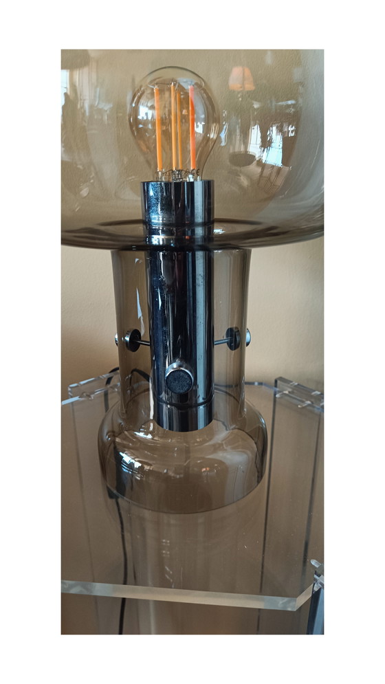Image 1 of Vintage Raak Amsterdam Rookglas Tafellamp