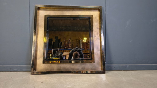 XXL-spiegel van Maison Jansen, jaren 70.