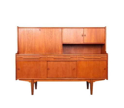Vintage teak highboard, Denmark 1960s