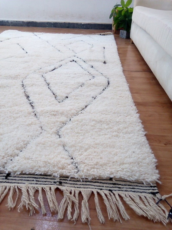 Handgeknüpfter marokkanischer Berberteppich aus Naturwolle, Größe 150/350 cm – Teppiche & Läufer, Wool (photo 3 of 6)