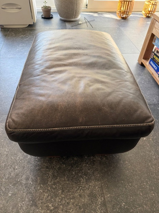 Image 1 of Machalke lederen bankstel 2+3 zits en poef