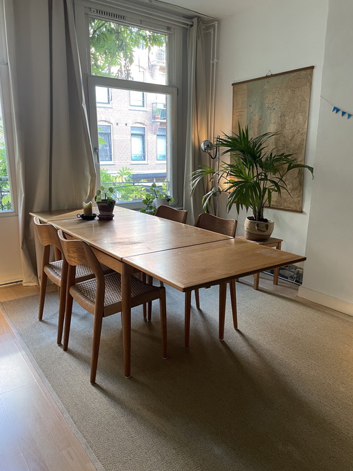 Vintage eettafel + 4 stoelen Niels Otto Møller Deens design