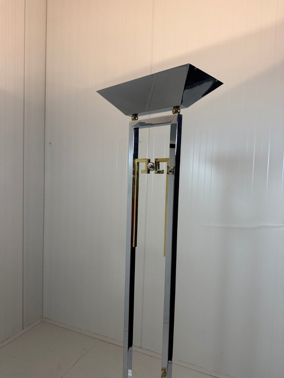 Image 1 of Juego de 2 lámparas de pie Arte Lumen cromadas y de latón, años 70